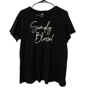 Positive Tees Black “Simply Blessed” Graphic T-Shirt